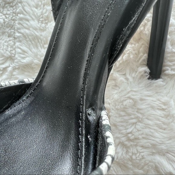 Express Snake Slingback Heels Black White 7.5 - Picture 9 of 9